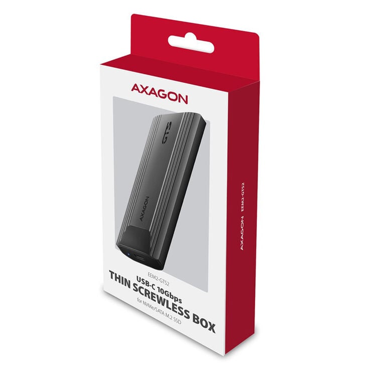 AXAGON EEM2-GTS2 M.2 enclosure, NVMe & SATA, USB-C 3.1, 10 Gbit/s - dark grey image number 9