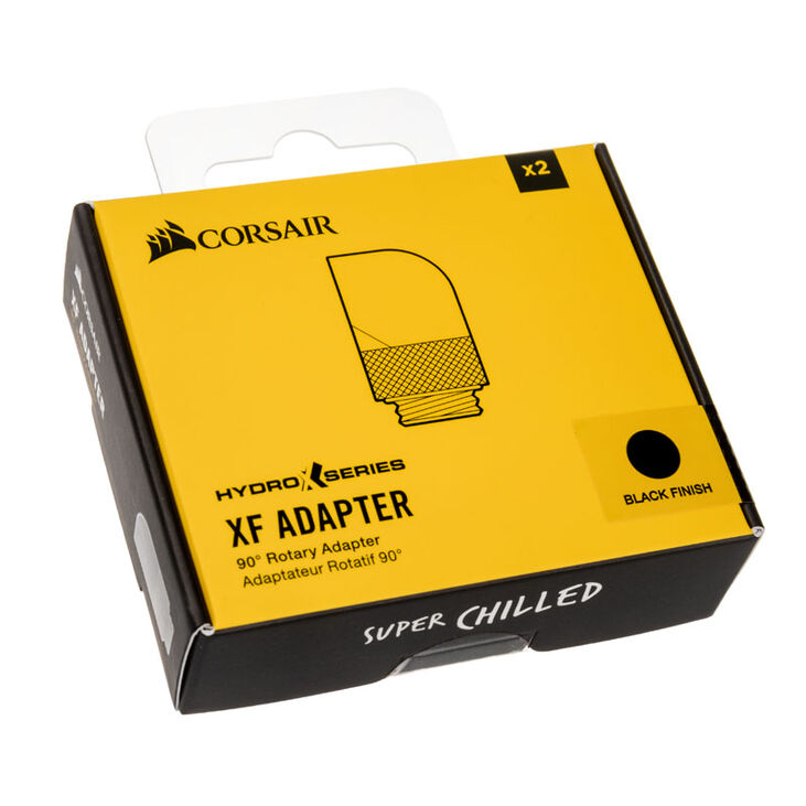 Corsair Hydro X Series Adapter 90 Grad G1/4 Zoll AG auf G1/4 Zoll IG - 2er Pack, drehbar, schwarz image number 2