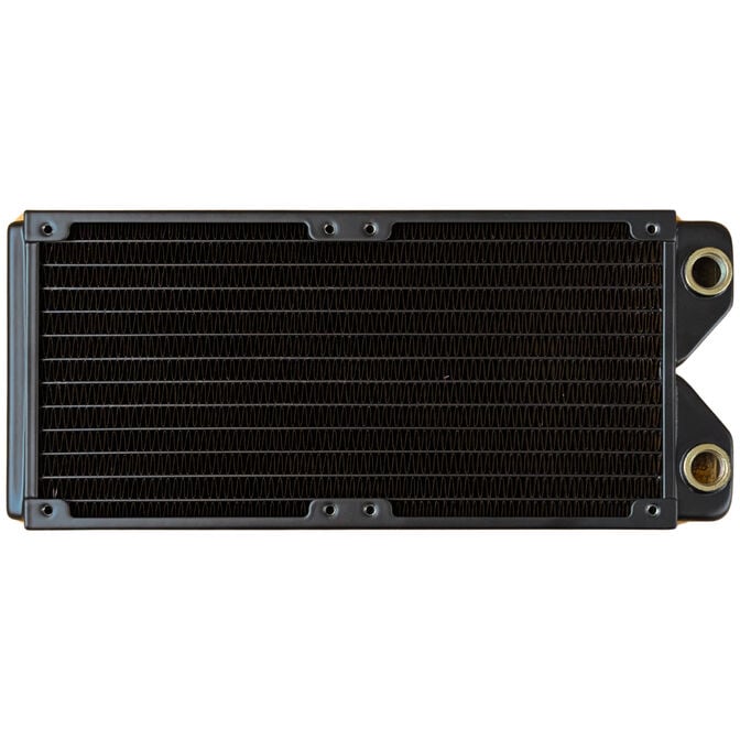 Phobya R27-S240 Radiator, 240 mm radiator, 18 FPI, copper fins, 2x G1/4-inch connectors - black image number 2