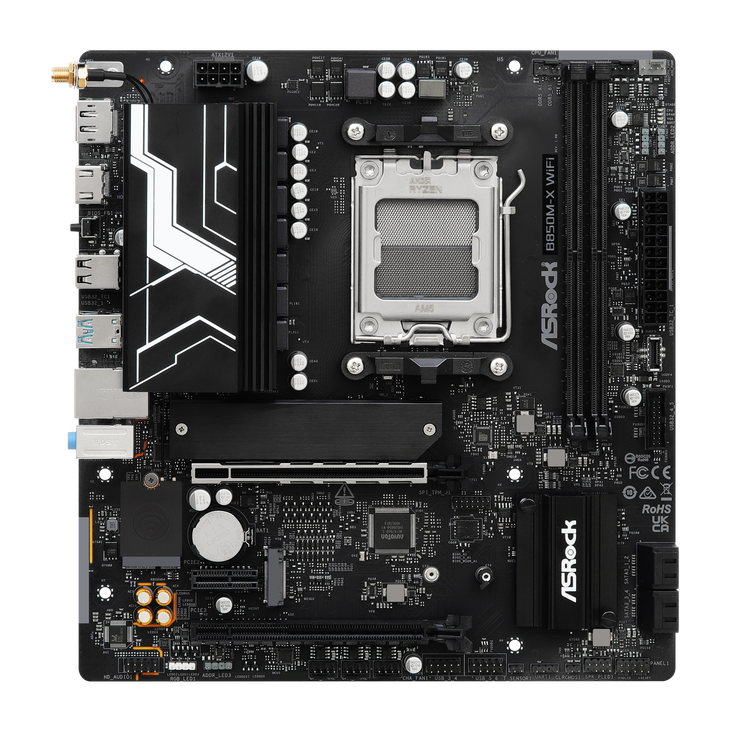 ASROCK B850M-X WiFi motherboard, Socket AM5, AMD B850, Micro-ATX, DDR5 image number 3