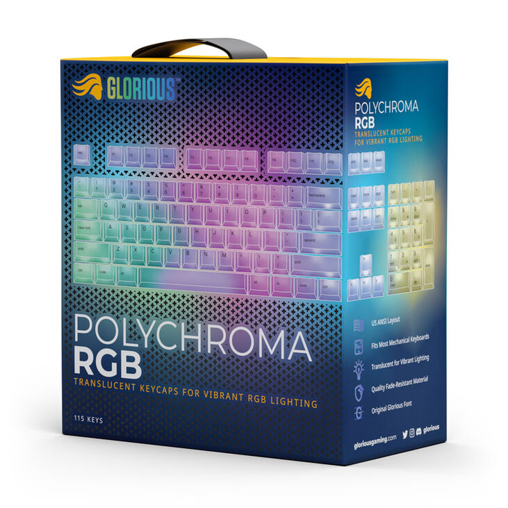 Glorious Polychroma RGB Keycaps - 115 Keycaps, ANSI, US-Layout, semi-transparent image number 9
