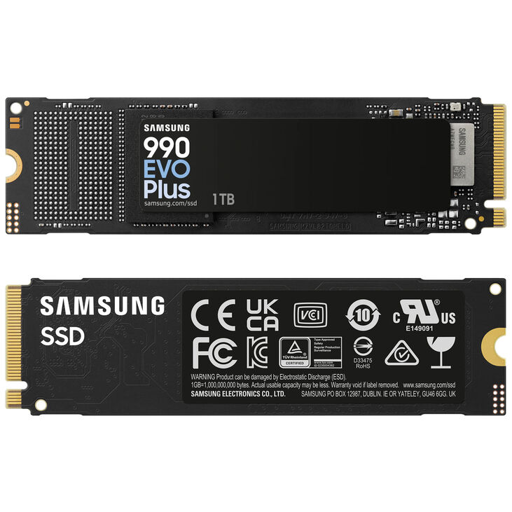 Samsung 990 Evo Plus NVMe 2.0 SSD, PCIe 4.0 x4 / 5.0 x2, Type 2280 - 1 TB image number 3