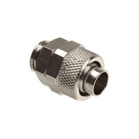 Connection straight G1/4 inch to 13/10mm - silver shiny