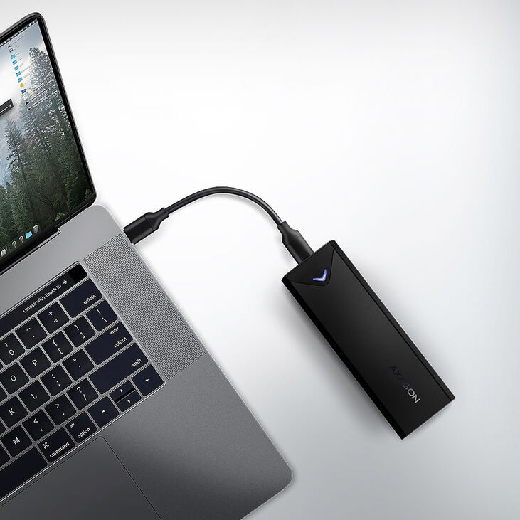 AXAGON EEM2-UB2 M.2 Gehäuse, NVMe, USB-C 3.1, 10 Gbit/s - schwarz image number 4