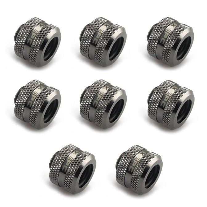 XSPC Anschluss G1/4" auf 14mm Hardtube, schwarz chrome - 8 St&uuml;ck image number 0