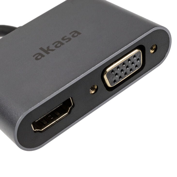 Akasa USB Typ C 2-In-1 Display-Adapter - silber image number 2