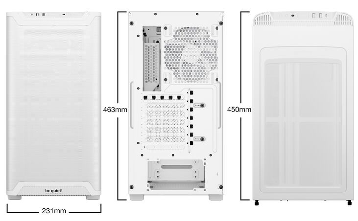 be quiet! Pure Base 501 LX PC-Gehäuse, Midi-Tower, ATX, Tempered Glass - weiß image number 1