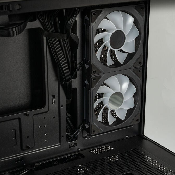 GSI SmartAssembly ARGB Glass Micro-ATX PC case, mid tower, Micro-ATX, Tempered Glass - black, 650 watts bronze power supply image number 7