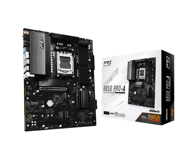 ASROCK B850 Pro-A motherboard, socket AM5, AMD B850, ATX, DDR5 image number 0
