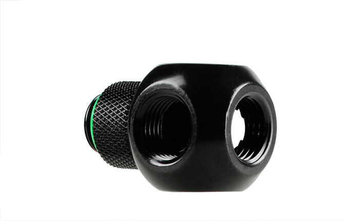 Bitspower Adapter Q-Splitter G1/4 Zoll AG auf 3x G1/4 Zoll IG - drehbar, schwarz matt image number 3