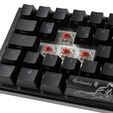 Ducky One 3 Classic Black/White Mini Gaming Keyboard, RGB LED - MX-Silent-Red image number null