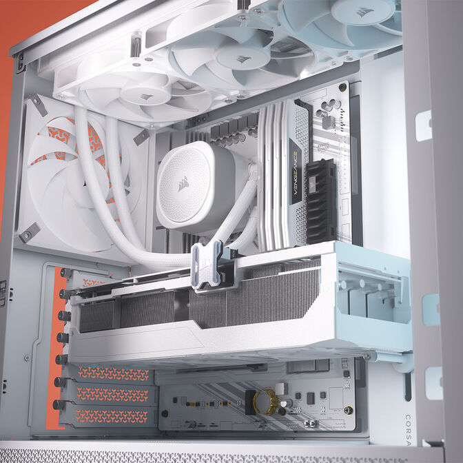Corsair Frame 4000D RS ARGB PC case, Mid Tower, E-ATX, RGB, Tempered Glass - white image number 12