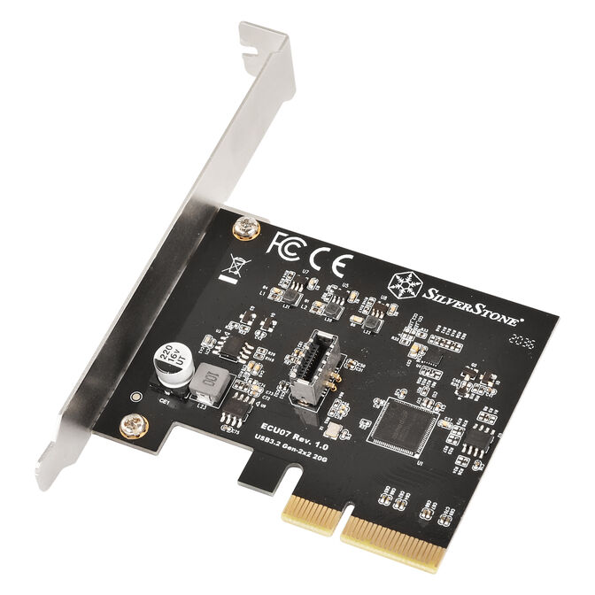 Silverstone SST-ECU07 USB adapter card, PCIe 3.0, 1x internal USB-C 3.2 - Low Profile image number 2
