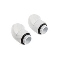 Corsair Hydro X Series Adapter 45 Grad G1/4 Zoll AG auf G1/4 Zoll IG - 2er Pack, drehbar, wei&szlig;