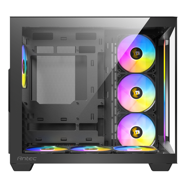 Antec C5 Computer Case, Mid-Tower, ATX, RGB, Tempered Glass - black image number 9