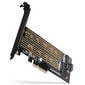 AXAGON PCEM2-D PCIe-3.0-Adapter, 1x M.2-NVMe, 1x M.2-SATA, bis 22110 - passive Kühlung