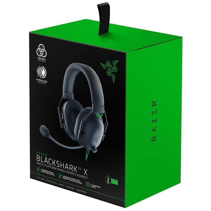 Razer Blackshark V2 X Gaming Headset - black image number 4
