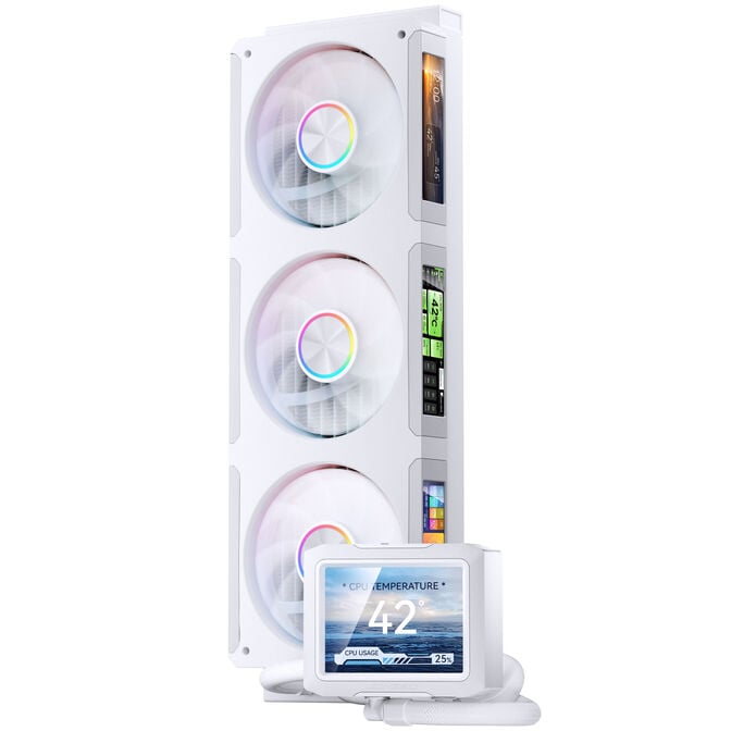 Jonsbo TF3-360SCW AiO Wasserk&uuml;hlung, ARGB, 3,5&rdquo; + 3x 3,38&rdquo; LCD - 360mm, wei&szlig; image number 2