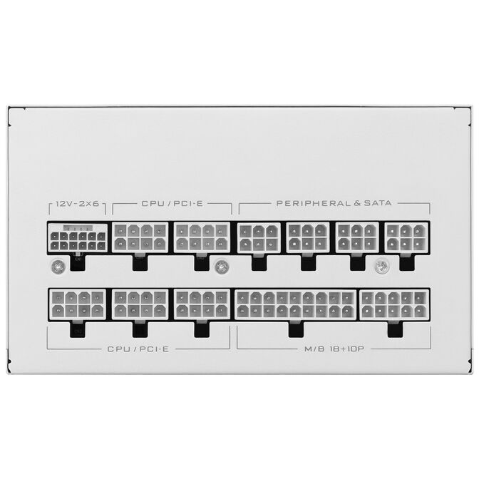 Lian Li SX Series 80 PLUS Platinum power supply, fully modular, PCIe 5.1, ATX 3.1 - 1,200 watts, white image number 4