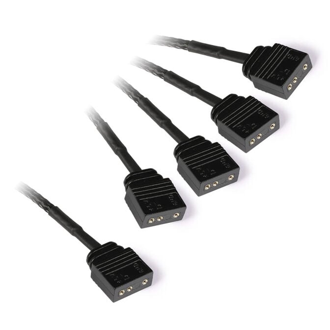 Alphacool Y-Splitter aRGB 3-pin to 4x 3-pin 30cm - black image number 1