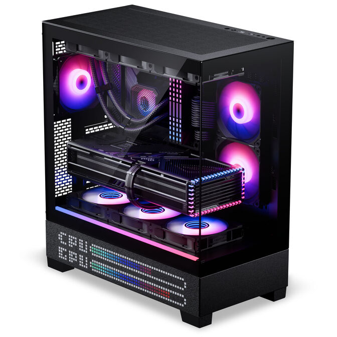 Phanteks XT View Matrix PC Case, Mid-Tower, E-ATX, Tempered Glass, Matrix LED - Black image number 2