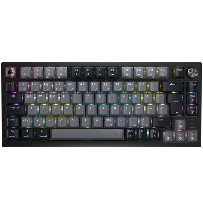 Corsair K65 Plus Wireless TKL Gaming Tastatur, TKL (75%), Corsair MLX Fusion &ndash; schwarz, ISO (DE) image number 2