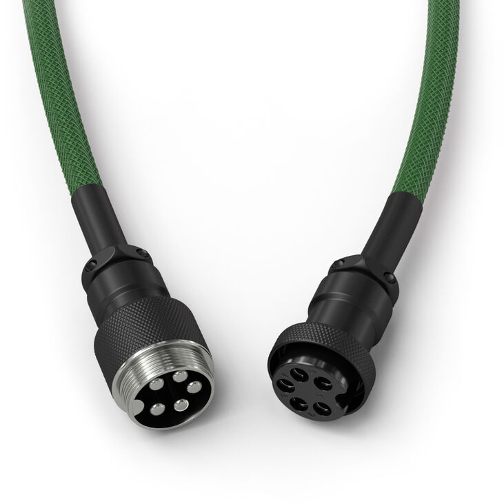 Glorious GMMK Coiled Cable Forest Green, Spiral Keyboard Cable, USB-C/USB-A – Dark Green/Black image number 3