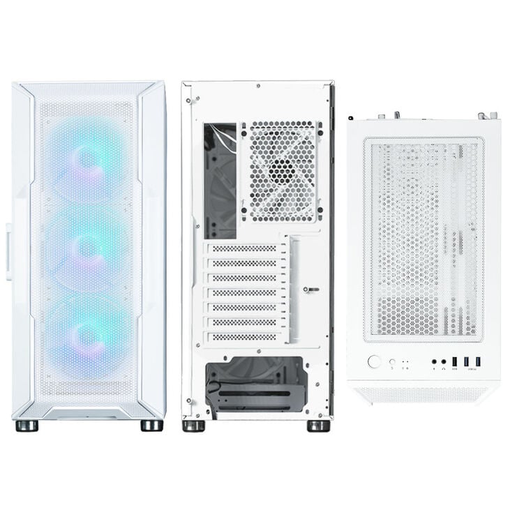 Zalman i3 Neo PC Case, Midi Tower, ATX, RGB, Tempered Glass - White image number 5