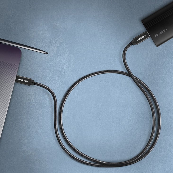 AXAGON BUCM32-CM10AB Cable, USB-C 3.2 Gen 2 to USB-C 3.2 Gen 2, black - 1m image number 1