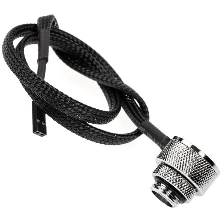 Alphacool Eiszapfen Temperatursensor G1/4 IG/IG mit AG Adapter - chrome image number 2