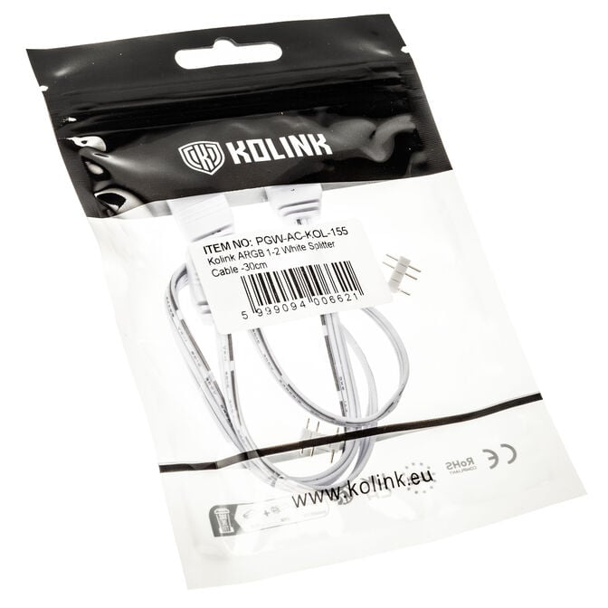 Kolink ARGB 1-2 splitter cable - 30cm, white image number 2