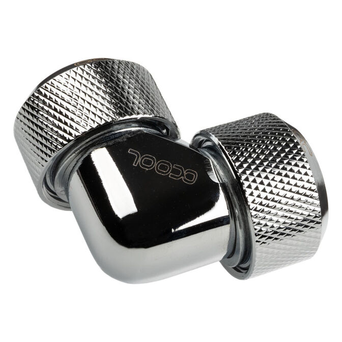 Alphacool Eiszapfen Adapter 90 Degree 16mm OD to 16mm OD Hardtube - shiny silver image number 1