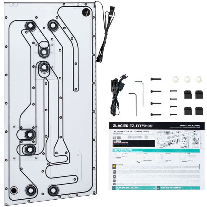 Phanteks Glacier EZ-Fit DIS-NV5 Distro Plate, integrated EZ-Fittings - black image number 7