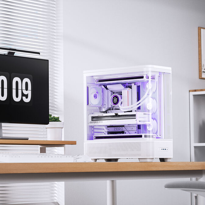 Jonsbo TK-5 PC Case, Mid Tower, ATX, Tempered Glass - white image number 13