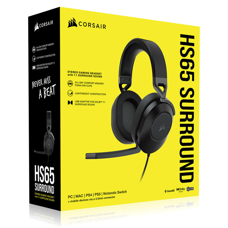 Corsair HS65 Surround Headset - Carbon image number 9