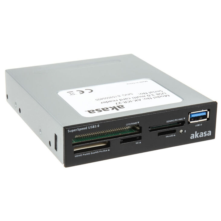 Akasa AK-ICR-27 interner USB 3.0 Card Reader - schwarz image number 0