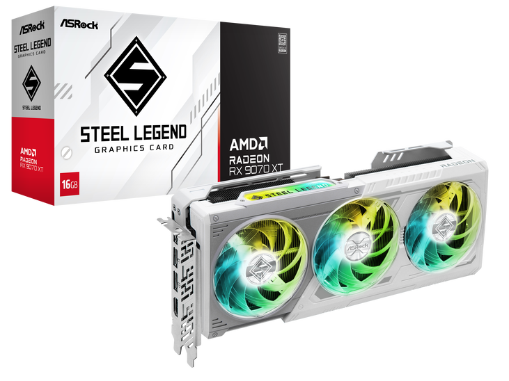 ASrock Radeon RX 9070 XT Steel Legend Grafikkarte, 16384 MB GDDR6 image number 0