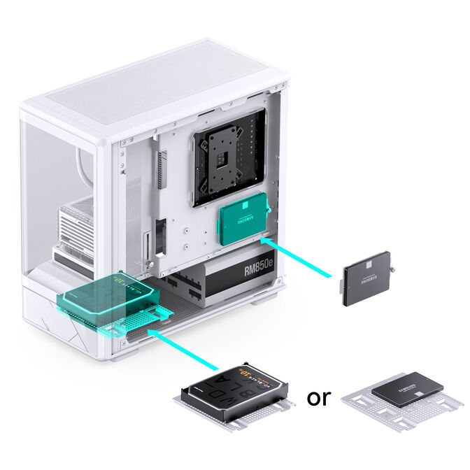 Jonsbo D200 PC Case, Mini Tower, mATX, Tempered Glass - white image number 18