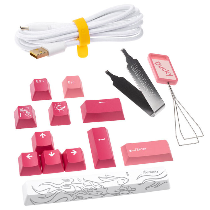 Ducky One 3 Gossamer TKL Pink Gaming Tastatur - MX-Brown (US) image number 8