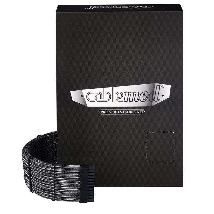 CableMod C-Series Pro ModMesh Sleeved 12V-2x6 12VHPWR Dual StealthSense Cable Kit for Corsair RMi, RMx (Black Label) - carbon image number 0