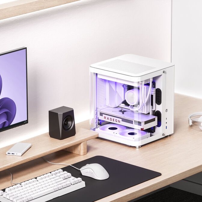 Jonsbo TK-1 2.0 Micro-ATX Geh&auml;use, Tempered Glass - wei&szlig; image number 1