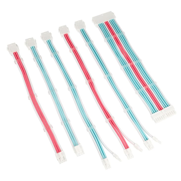 Kolink Core Adept Braided Cable Extension Kit - Brilliant White/Neon Blue/Pure Pink image number 1