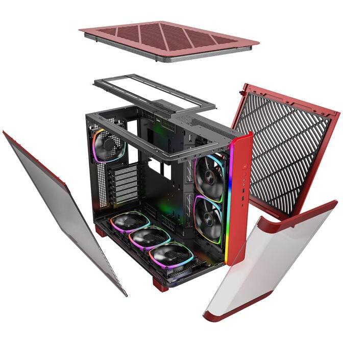 Montech KING 95 PRO Midi-Tower, Tempered Glass, ARGB - rot image number 9