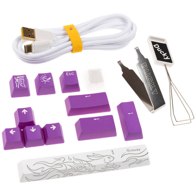 Ducky One 3 Aura White Gaming Tastatur, RGB LED - MX-Blue (US) image number 8