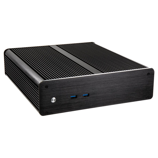 Akasa Euler M Fanless Mini-ITX case, 80W power supply, OEM - black image number 0