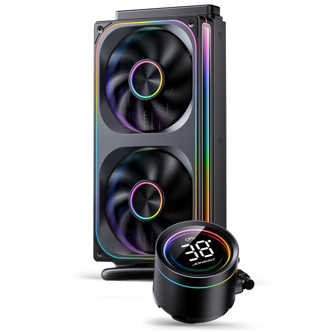 Jonsbo TH-240 AiO Water Cooling, ARGB, Segment Display - 240mm, Black image number 1