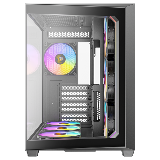 Antec C5 Computer Case, Mid-Tower, ATX, RGB, Tempered Glass - black image number 3
