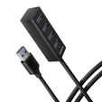 AXAGON HUE-M1AL Mini USB-A-Hub,4x USB-A 3.2 Gen 1, silber - 1,2m image number null