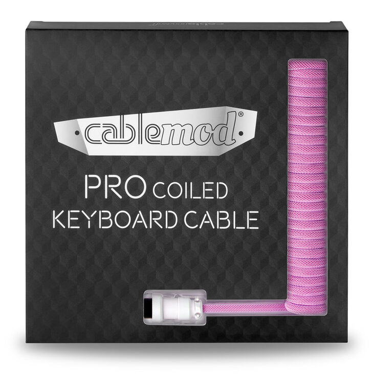 CableMod PRO Coiled Keyboard Cable USB-C zu USB Typ A, Strawberry Cream - 150cm image number 4