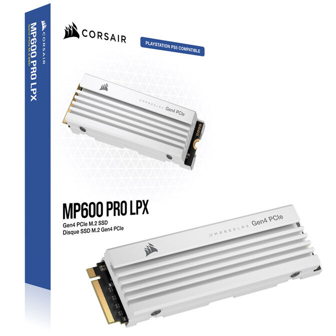 Corsair MP600 Pro LPX NVMe SSD, PCIe 4.0 M.2 Type 2280 - 1 TB - white image number 0